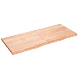 Полка настенная Pood24, светло-коричневый, 140x60x4 см, дуб обработанный