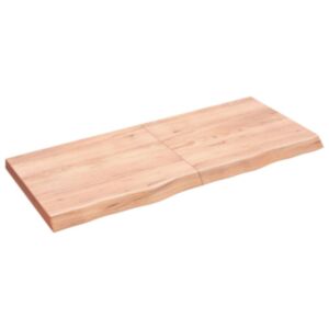 Полка настенная Pood24, светло-коричневый, 140x60x6 см, дуб обработанный