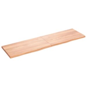 Полка настенная Pood24, светло-коричневый, 180x50x4 см, дуб обработанный