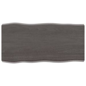Pood24 lauaplaat, tumehall, 80 x 40 x (2-6) cm, töödeldud täispuit