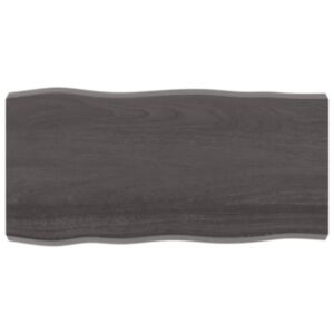 Pood24 lauaplaat, tumehall, 100x50x6 cm, töödeldud tammepuit
