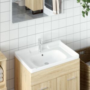 Pood24 vannitoa valamu, valge, 71x48x23 cm, kandiline, keraamiline