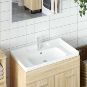 Pood24 vannitoa valamu, valge, 81x48x23 cm, kandiline, keraamiline
