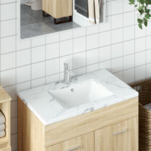Pood24 vannitoa valamu, valge, 47,5x35x19,5 cm, kandiline, keraamiline