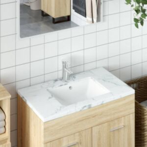 Pood24 vannitoa valamu, valge, 52x38,5x19,5 cm, kandiline, keraamiline