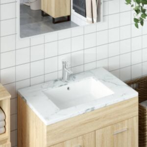 Pood24 vannitoa valamu, valge, 55,5x40x18,5 cm, kandiline, keraamiline