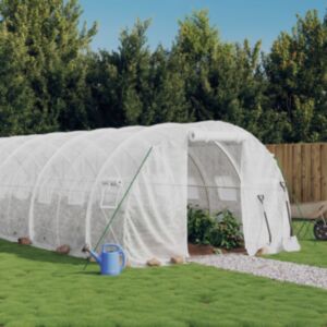 Pood24 kasvuhoone terasraamiga, valge, 54 m², 18x3x2 m