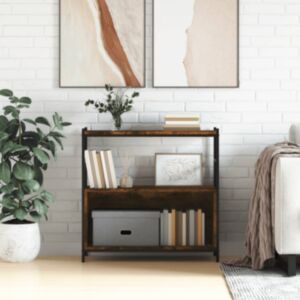 Книжная полка Pood24, копченый дуб, 80 x 30 x 78,5 см, искусственное дерево и железо