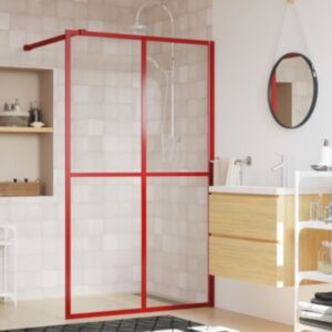 Pood24 dušinurga sein, läbipaistev ESG-klaas, punane, 140 x 195 cm