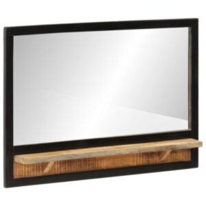 Pood24 riiuliga peegel, 80 x 8 x 55 cm, klaas ja mangopuit