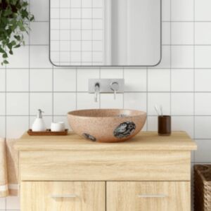 Pood24 valamu tööpinnale, pruun ja sinine, ümar, Φ41x14, keraamiline