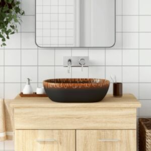 Pood24 valamu tööpinnale, must ja oranž, ovaalne, keraamiline