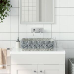 Pood24 valamu tasapinnale, hall ja sinine, ristkülik, keraamiline