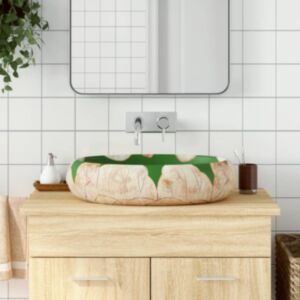 Pood24 valamu tööpinnale, roheline ja pruun, ovaalne, keraamiline