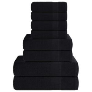 Pood24 8-osaline rätikute komplekt, must, 360 gsm 100% puuvill