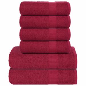 Pood24 6-osaline rätikute komplekt, veinipunane, 360 gsm 100% puuvill