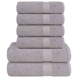 Pood24 6-osaline rätikute komplekt, hall, 360 gsm 100% puuvill