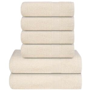 Pood24 6-osaline rätikute komplekt, kreemjas, 360 gsm 100% puuvill