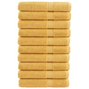 Pood24 rätikud 10 tk, kuldne, 100 x 200 cm, 600 gsm, 100% puuvill