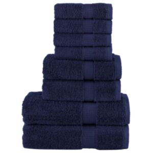 Pood24 8-osaline rätikute komplekt, tumesinine, 600 gsm 100% puuvill
