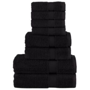 Pood24 8-osaline rätikute komplekt, must, 600 gsm 100% puuvill