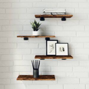 Pood24 seinariiulid 4 tk, suitsutatud tamm, 40x20x1,5 cm, tehispuit