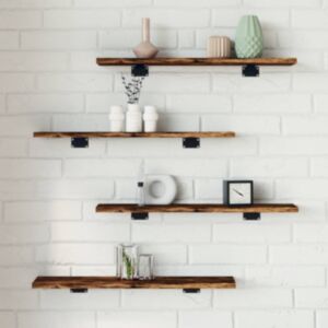 Pood24 seinariiulid 4 tk, suitsutatud tamm, 60x10x1,5 cm, tehispuit