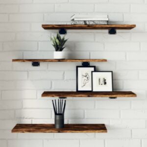 Pood24 seinariiulid 4 tk, suitsutatud tamm, 60x20x1,5 cm, tehispuit