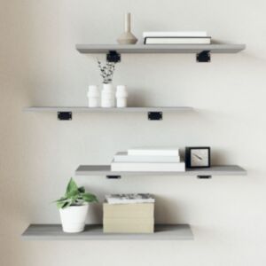 Pood24 seinariiulid 4 tk, hall Sonoma tamm, 60x20x1,5 cm, tehispuit