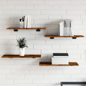 Pood24 seinariiulid 4 tk, suitsutatud tamm, 60x30x1,5 cm, tehispuit