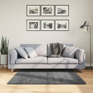 Pood24 vaip "OVIEDO" lühikese narmaga, antratsiithall, 120 x 120 cm