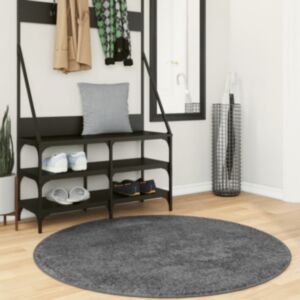Pood24 vaip "OVIEDO" lühikese narmaga, antratsiithall, Ø120 cm