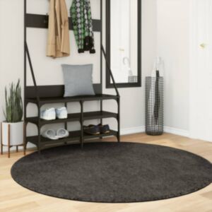 Pood24 vaip "ISTAN", kõrge narmaga, läikiv, antratsiithall, Ø160 cm