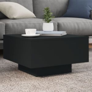 Pood24 kohvilaud LED-tuledega, must, 55 x 55 x 31 cm