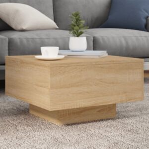 Pood24 kohvilaud LED-tuledega, Sonoma tamm, 55 x 55 x 31 cm