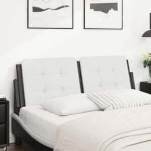 Pood24 voodipeatsi padi, valge ja must, 140 cm, kunstnahk