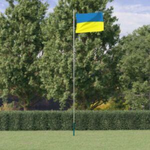 Pood24 Ukraina lipp ja lipumast, 6,23 m, alumiinium