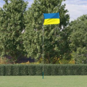 Pood24 Ukraina lipp ja lipumast, 5,55 m, alumiinium