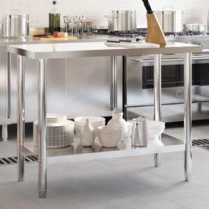 Pood24 köögi töölaud, 110 x 55 x 85 cm, roostevaba teras