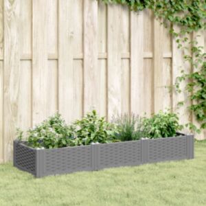 Pood24 vaiadega taimekast, helehall, 125x40x28,5 cm, PP