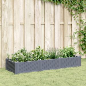 Pood24 vaiadega taimekast, hall, 125x40x28,5 cm, PP