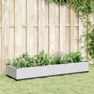 Pood24 vaiadega taimekast, valge, 125 x 40 x 28,5 cm, PP