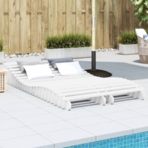 Pood24 lamamistoolid 2 tk, valge, 205x60x31,5 cm männipuit