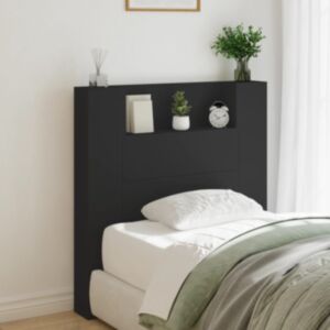Pood24 voodipeatsi kapp LED-tuledega, must, 100x16,5x103,5 cm