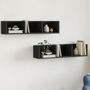 Pood24 seinakapid, 2 tk, must, 75x18x16,5 cm, tehispuit
