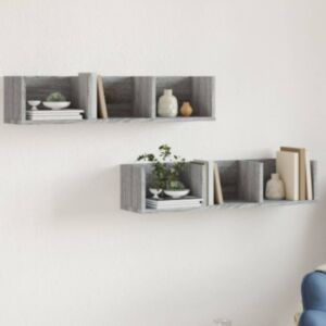 Pood24 seinakapid, 2 tk, hall Sonoma tamm, 75x18x16,5 cm, tehispuit