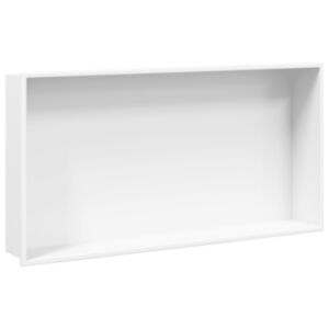 Pood24 süvistatav duširiiul, matt valge 62x32x9 cm roostevaba teras