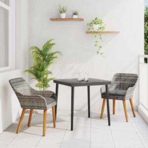 Pood24 Aia söögilaudade komplekt padjaga 3 pcs Hall polürotang