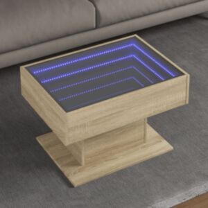 Pood24 kohvilaud LEDiga, Sonoma tamm, 70x50x45 cm, tehispuit