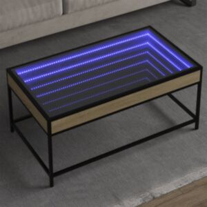 Pood24 kohvilaud LED-tuledega, Sonoma tamm, 90x50x41 cm